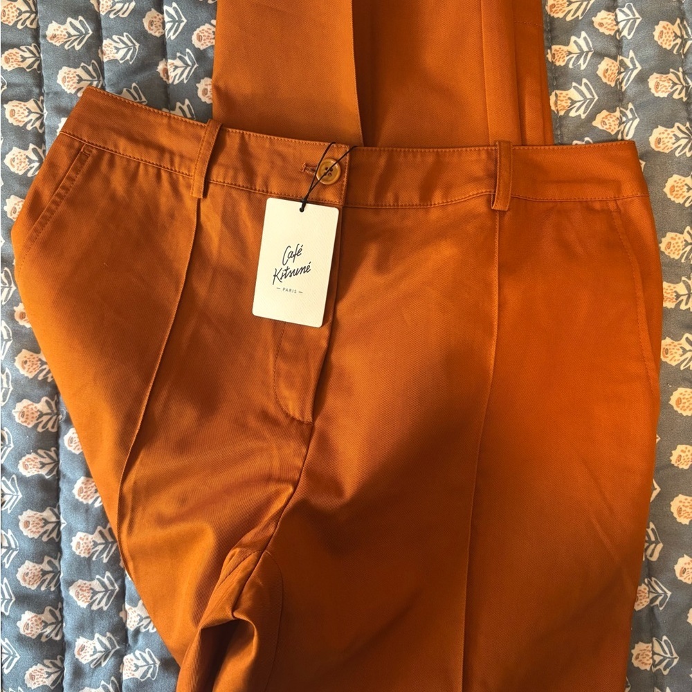 Maison Kitsuné Casual Pants Size 40 US 8 Spice Relaxed Trouser NWT - Picture 4 of 12